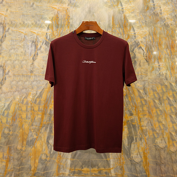 dolce & gabbana embroidered signature cotton short sleeve t-shirt